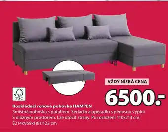JYSK Rozkládací rohová pohovka HAMPEN nabídka