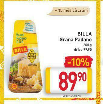Billa Billa grana padano nabídka