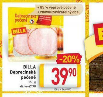 Billa Billa debrecínská pečeně nabídka