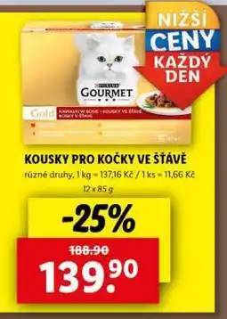 Lidl Kousky pro kočky ve šťávě nabídka