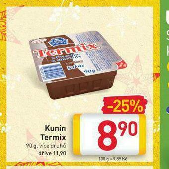 Billa Kunín termix nabídka