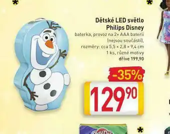 Billa Dětské led světlo philips disney nabídka