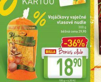 Billa Vojáčkovy vaječné vlasové nudle nabídka