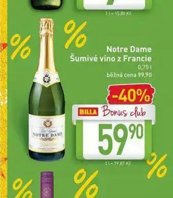 Billa Notre dame šumivé víno z francie nabídka