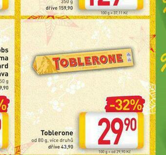 Billa Toblerone nabídka