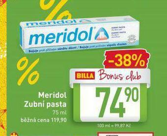 Billa Meridol zubní pasta nabídka
