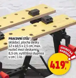 Penny Market PRACOVNÍ STŮL skládací, plocha desky, 12 x 60,5 x 2,5 cm nabídka