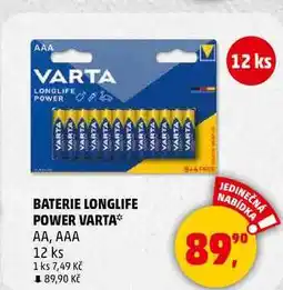 Penny Market BATERIE LONGLIFE POWER VARTA AA, AAA, 12 ks nabídka