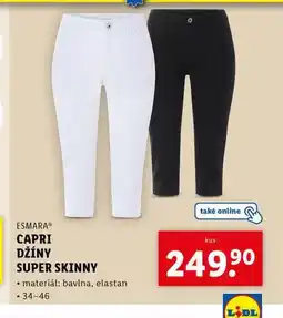 Lidl Capri džíny super skinny nabídka