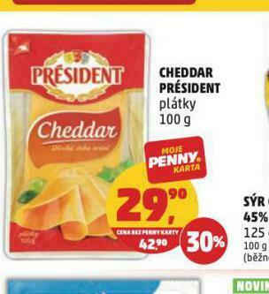 Penny Market Cheddar président nabídka