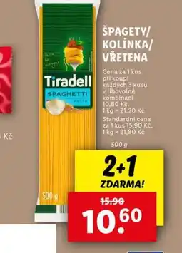 Lidl Špagety / kolínka / včetena nabídka