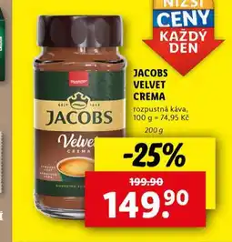 Lidl Jacobs velvet crema rozpustná káva nabídka
