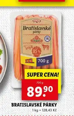 Lidl Bratislavské párky nabídka