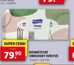 Lidl Floralys kosmetické ubrousky nabídka