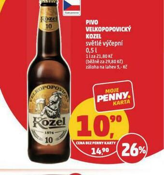 Penny Market Pivo velkopopovický kozel 10 nabídka