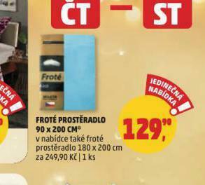 Penny Market Froté prostěradlo nabídka