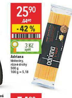 Globus Adriana těstoviny nabídka