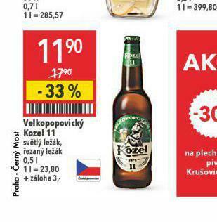 Globus Pivo velkopopovický kozel 11 nabídka
