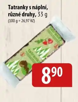 Bala Tatranky s náplní, různé druhy nabídka