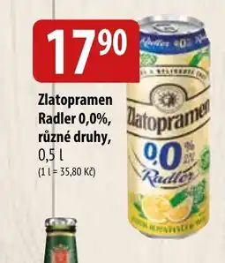 Bala ZLATOPRAMEN Radler 0,0%, různé druhy nabídka