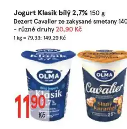 Žabka Jogurt klasik bílý 2,7%/ Dezert cavalier ze zakysané smetany nabídka