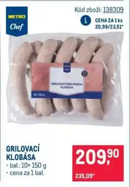 Makro Grilovací klobása nabídka