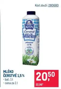 Makro Mléko čerstvé 1,5 % nabídka