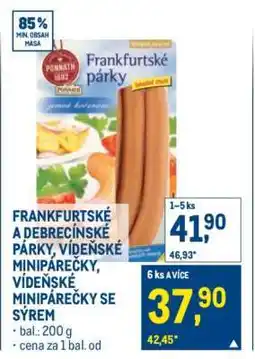 Makro FRANKFURTSKÉ A DEBRECÍNSKÉ PÁRKY, VÍDEŇSKÉ MINIPÁREČKY, VÍDEŇSKÉ MINIPÁREČKY SE SÝREM nabídka