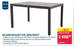 Makro BALSARIO RATANOVÝ STŮL OBDÉLNÍKOVÝ nabídka
