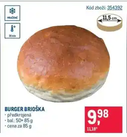 Makro BURGER BRIOŠKA nabídka