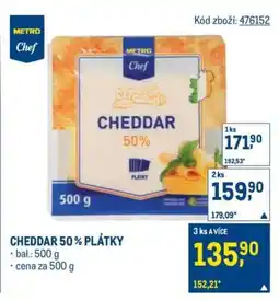 Makro CHEDDAR 50 % PLÁTKY nabídka