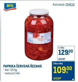 Makro Paprika červená řezaná nabídka