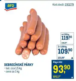 Makro Debrecínské párky nabídka