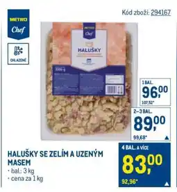 Makro Halušky se zelím a uzeným masem nabídka