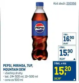 Makro Pepsi Mirinda 7UP, Mountain Dew nabídka