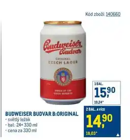Makro Budweiser Budvar B:Original nabídka