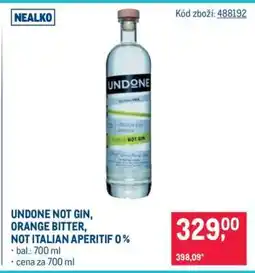 Makro UNDONE NOT GIN, ORANGE BITTER, NOT ITALIAN APERITIF 0 % nabídka
