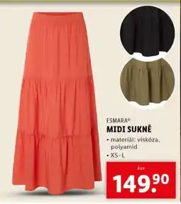Lidl ESMARA MIDI SUKNĚ nabídka