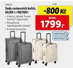 Lidl CRIVIT Sada cestovních kufrů nabídka