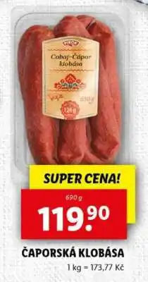Lidl ČAPORSKÁ KLOBÁSA nabídka