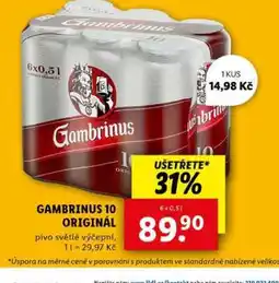 Lidl Gambrinus 10 Originál nabídka