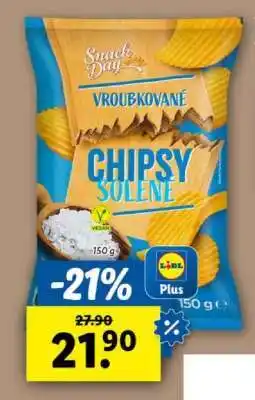 Lidl Snack Day Vroubkované Chipsy Solené nabídka
