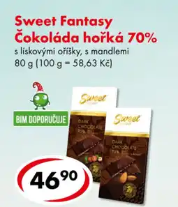 CBA Sweet Fantasy Čokoláda hořká 70% nabídka