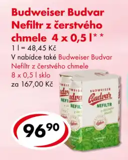 CBA Budweiser Budvar Nefiltr z čerstvého chmele nabídka