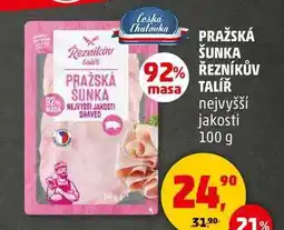 Penny Market PRAŽSKÁ ŠUNKA ŘEZNÍKŮV TALÍŘ nejvyšší jakosti, 100 g nabídka