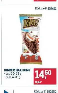 Makro Kinder maxi king nabídka