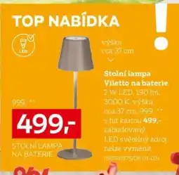 XXXLutz Stolní lampa Viletto na baterie nabídka