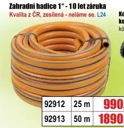 EVA Zahradní hadice 1" - 10 let záruka Kvalita z ČR, zesílená - neláme se. L24 nabídka