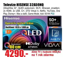 EVA VIDAA Televize HISENSE 32A59NQ nabídka
