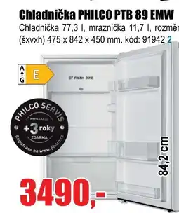 EVA Chladnička PHILCO PTB 89 EMW nabídka